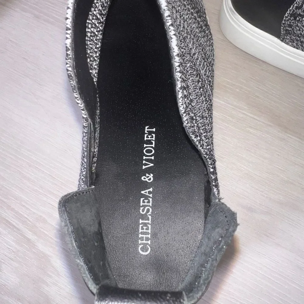 Chelsea & Violet Cielo‎ Knit Wedge Sneakers Grey Women's 8.5M